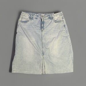 Ava & Viv Stonewashed Light Blue Denim A-Line Mid Rise Relaxed Skirt Sz 22 NWT